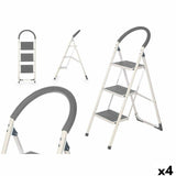 3-step folding ladder Kipit Grey Steel 38 x 117 x 5 cm 35 x 117 x 5 cm (4 Units)