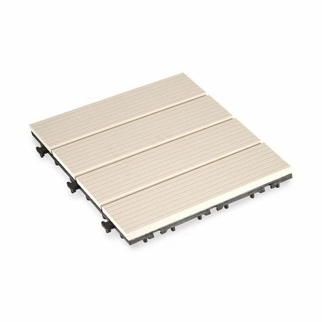 Interlocking Floor Tile Ibergarden Beige Wood Polyethylene Composite 30 x 2,6 x 30 cm (6 Units)